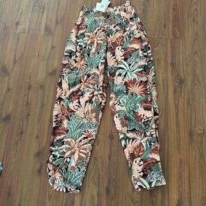 NWT vintage 80s dead stock international Renzi ￼ peach tropical floral jungle ba